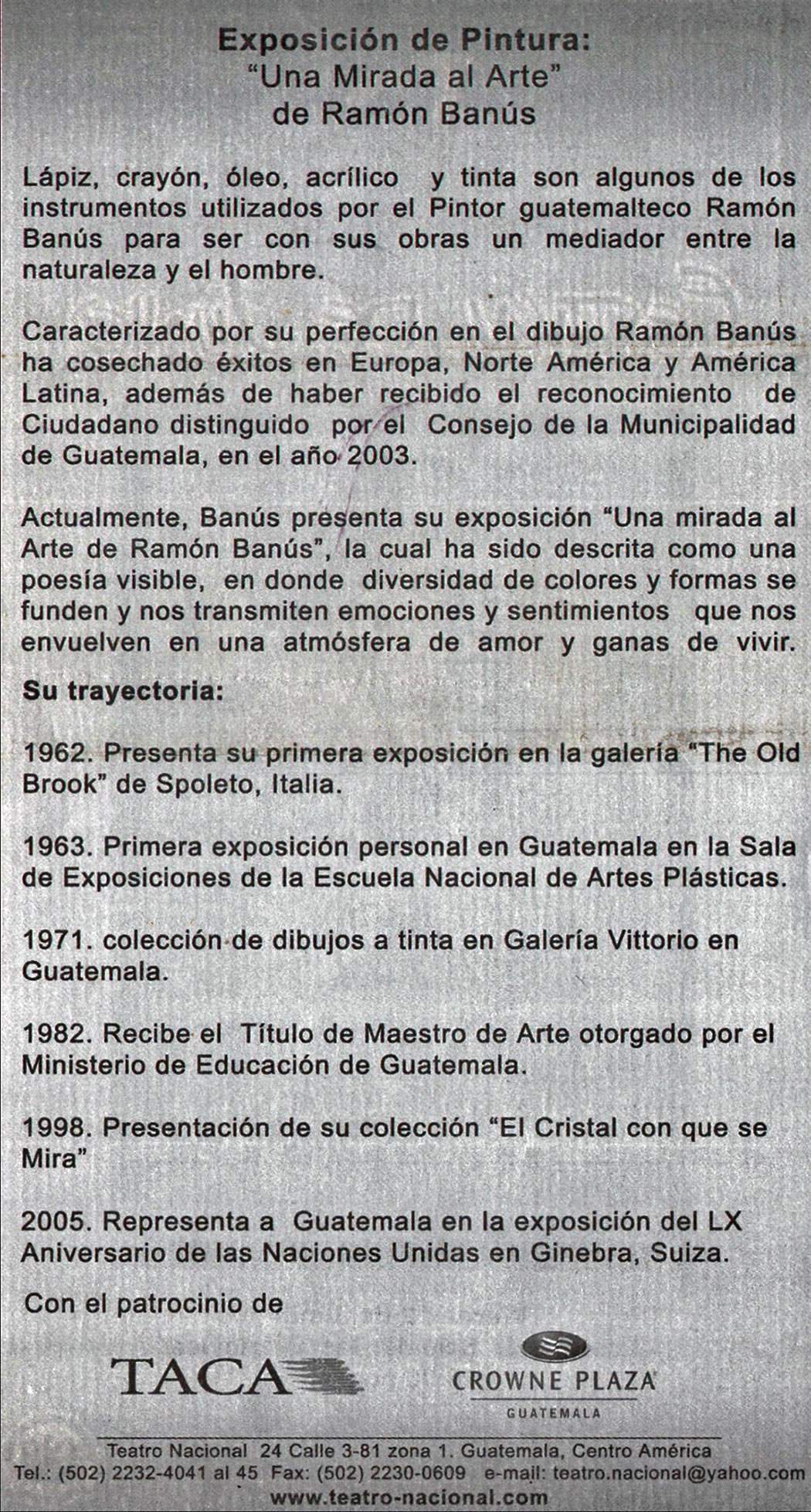 Invitación o fotografía: Centro Cultural Miguel Ángel Asturias, 2006