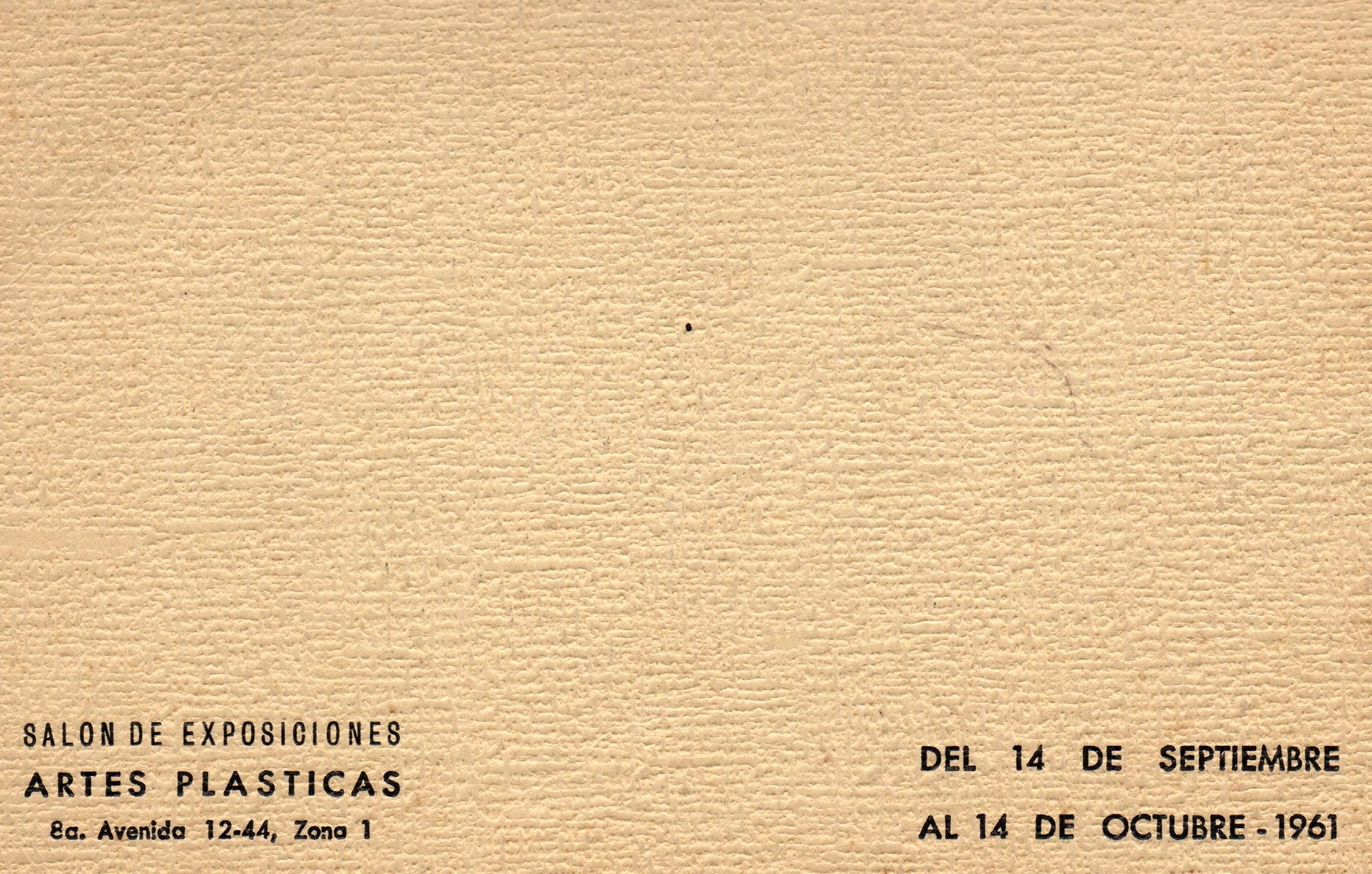 Invitación o fotografía: Salón de Exposiciones de Artes Plásticas, 1961