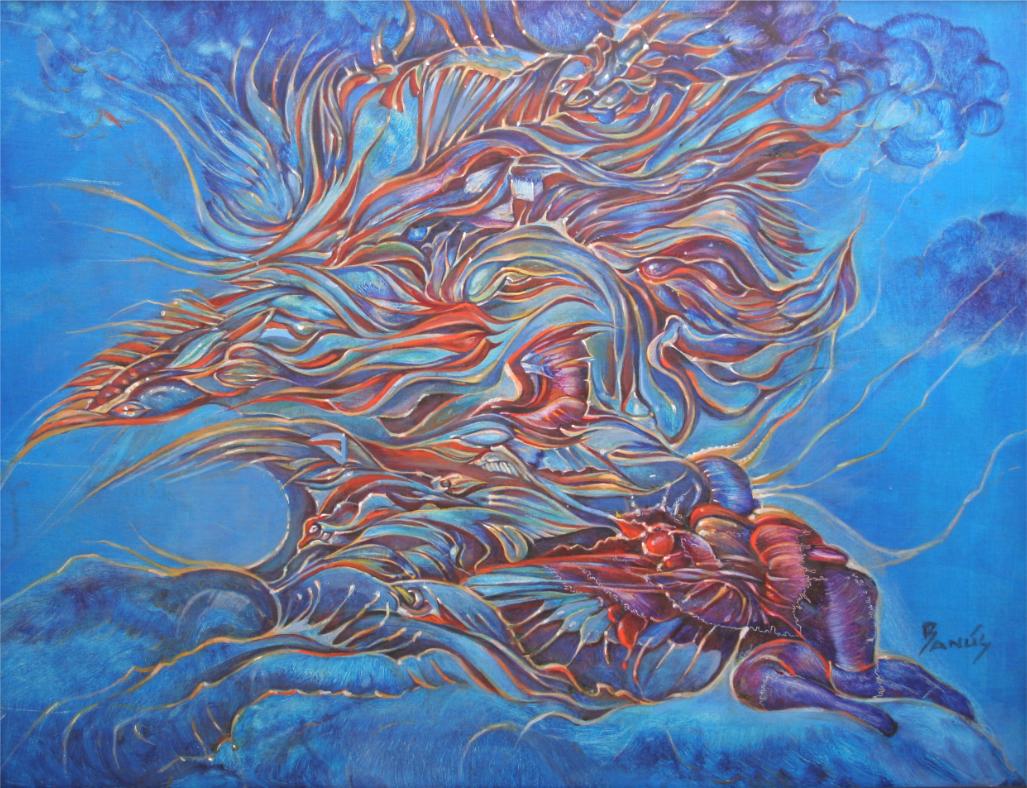 Azul con siesta, Óleo en canvas, 2010