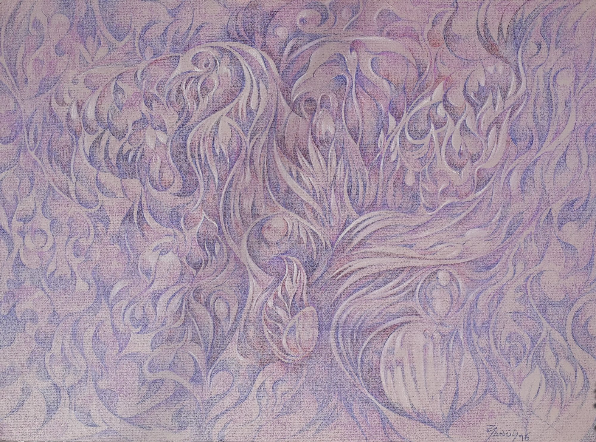 Idavárico lila, Técnica mixta, 1996