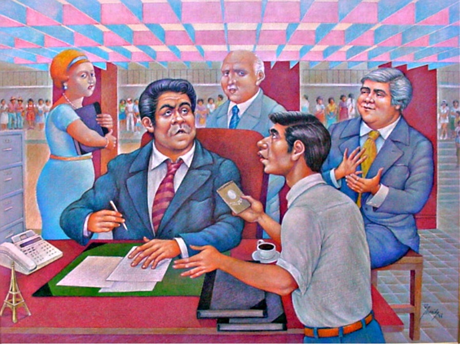 Estamos en reunión, Técnica mixta, 1998