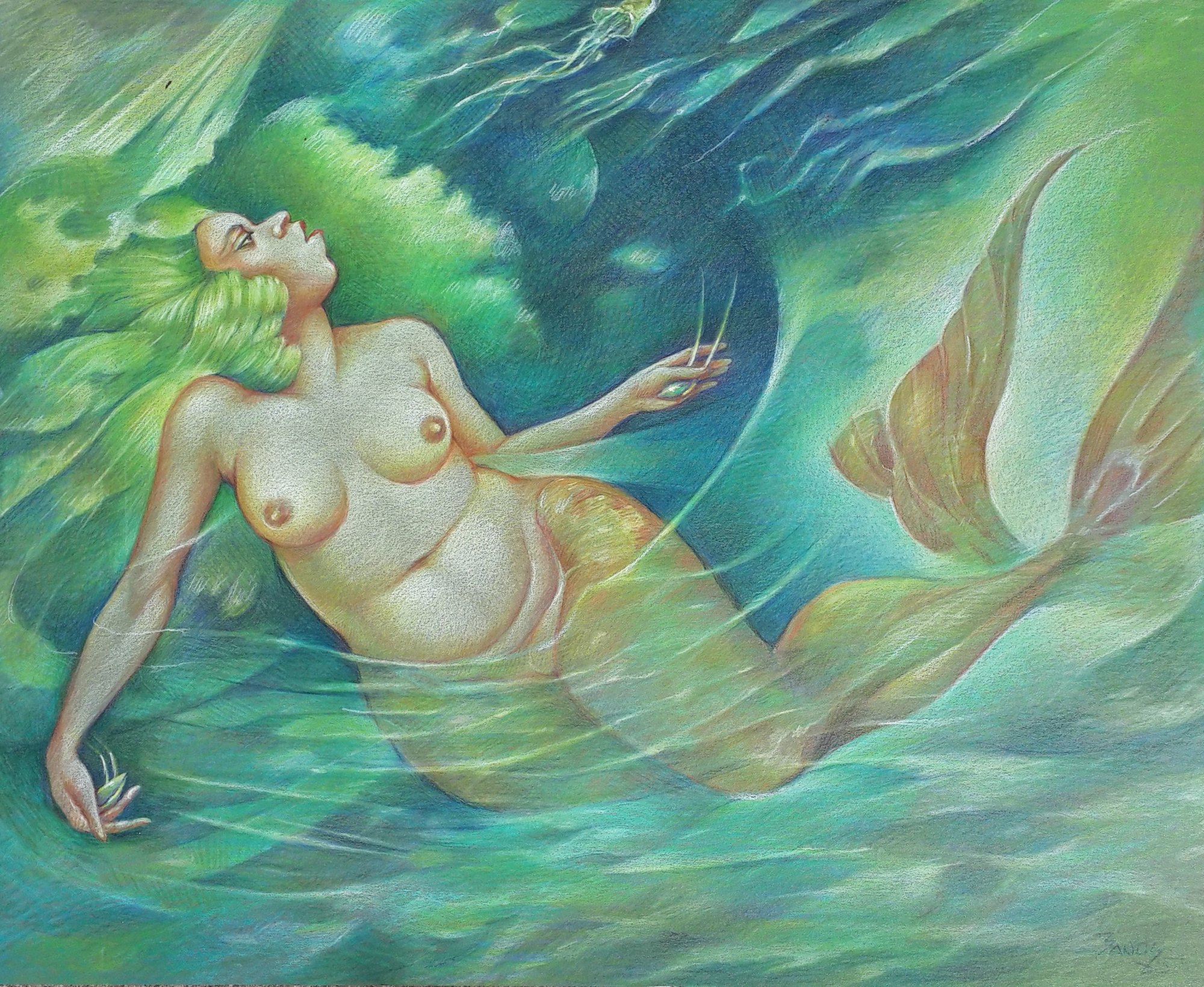 La sirena, Técnica mixta, 1985
