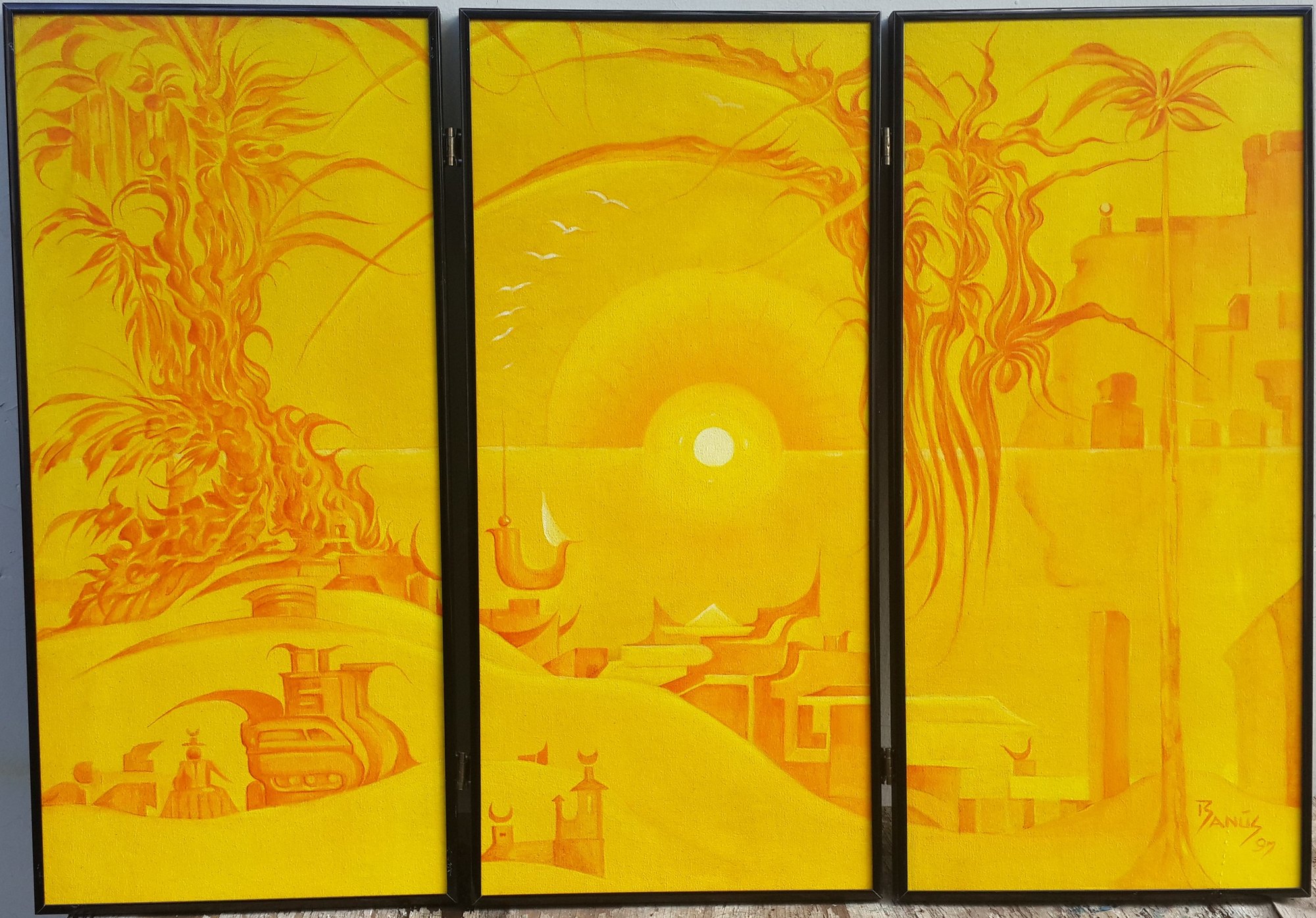 Tríptico Amarillo, Óleo, 1997