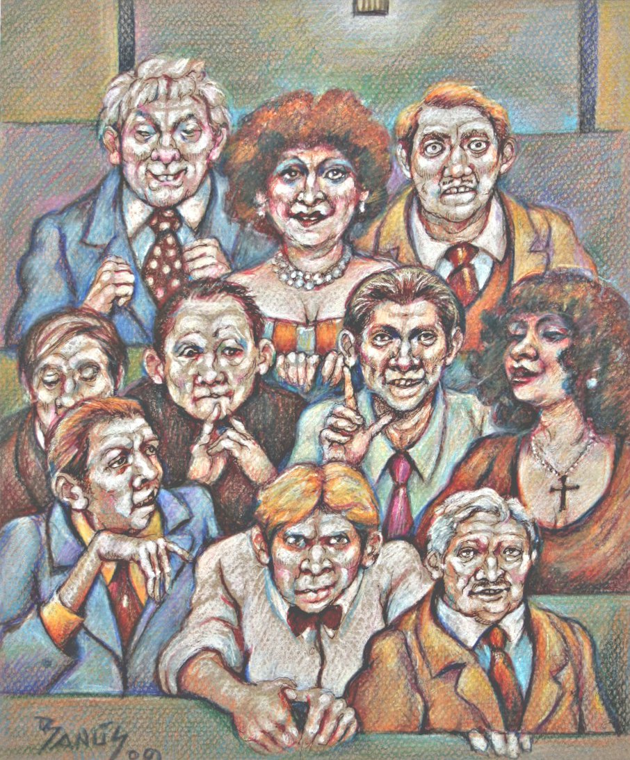 Los dignatarios en apunte, Técnica mixta, 2009