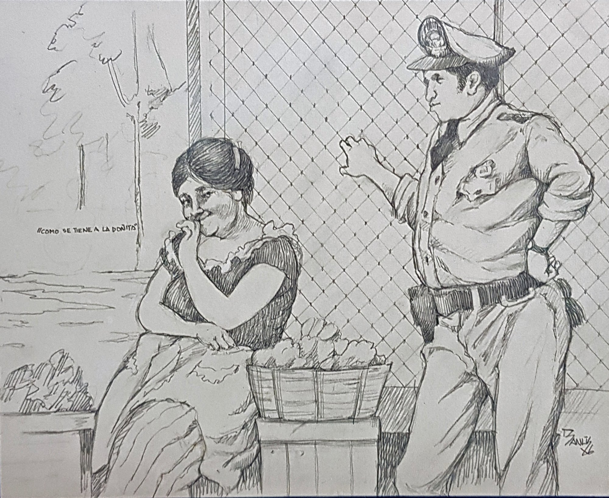 El policía cantineador, Lápiz, 1986