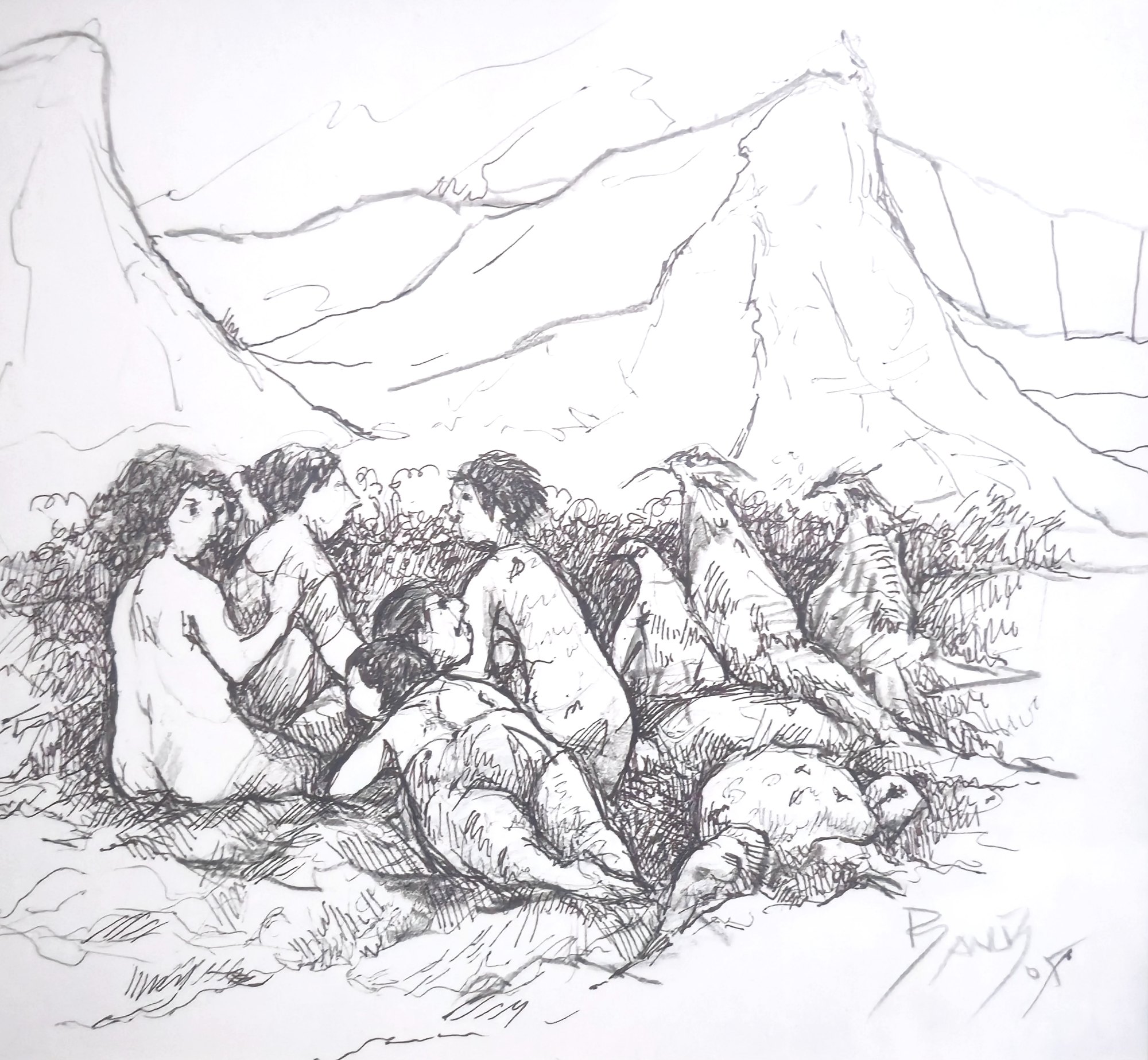 Río azul, Técnica mixta, 2005
